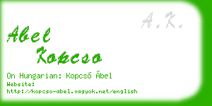 abel kopcso business card